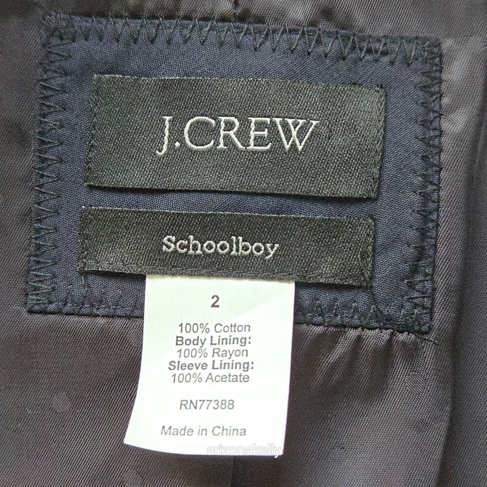 NWOT J. Crew Velvet Schoolboy Blazer Black Size 2 - Picture 2 of 12